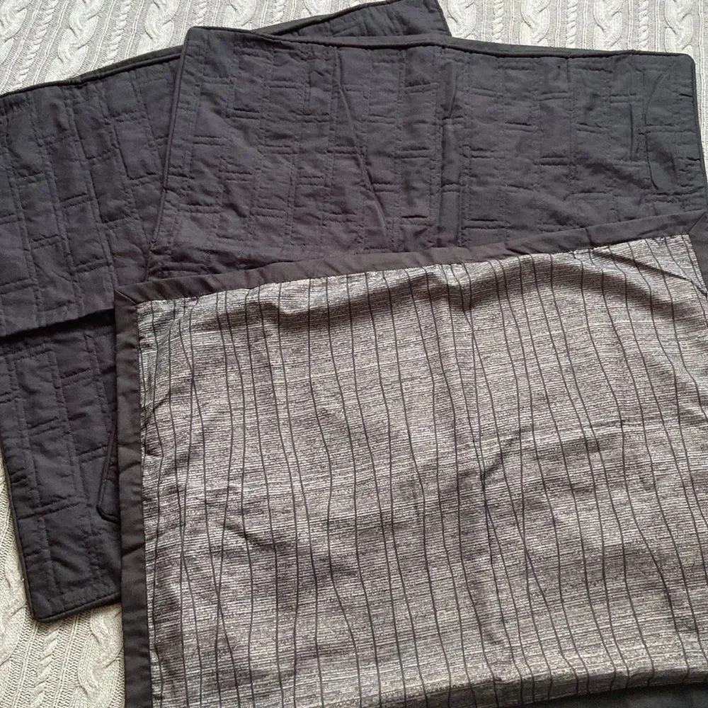 NEW Studio JCPenney home 3 Black and Gray shams